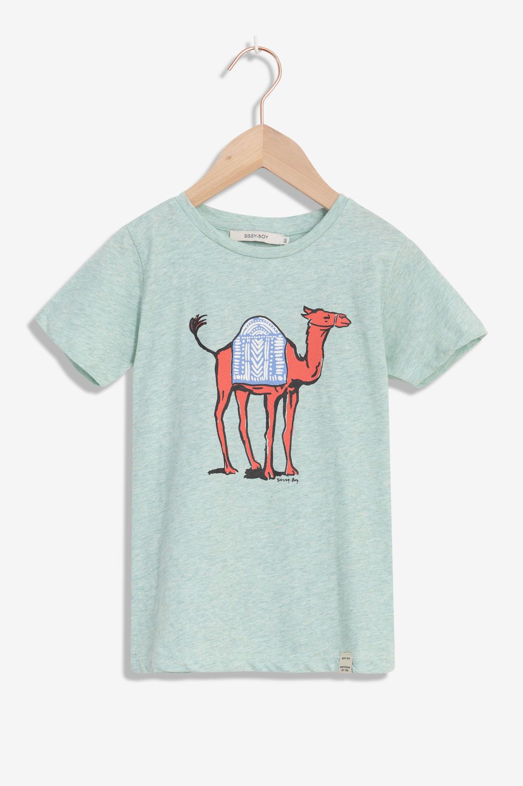T-Shirt mit Kamel-Print - blau