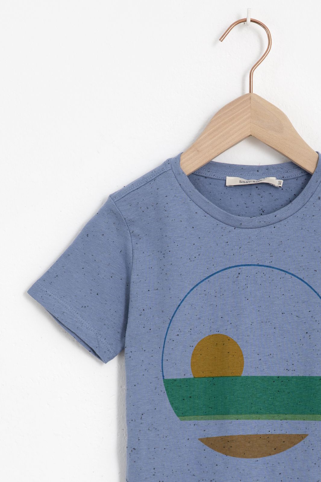 T-Shirt mit Landscape-Print - blau