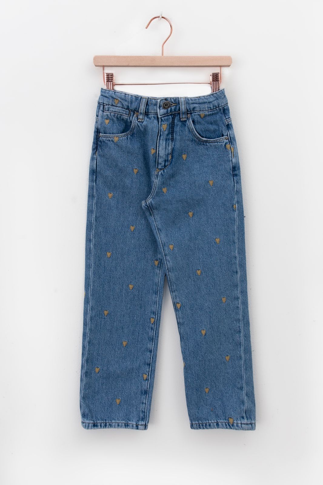 Jeans mit Herzstickerei - blau