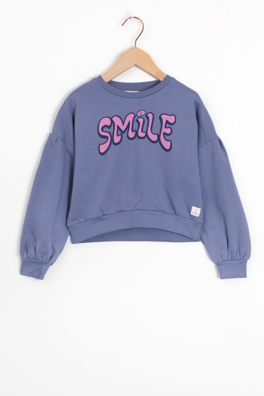Sweater mit Smiley-Print - blau