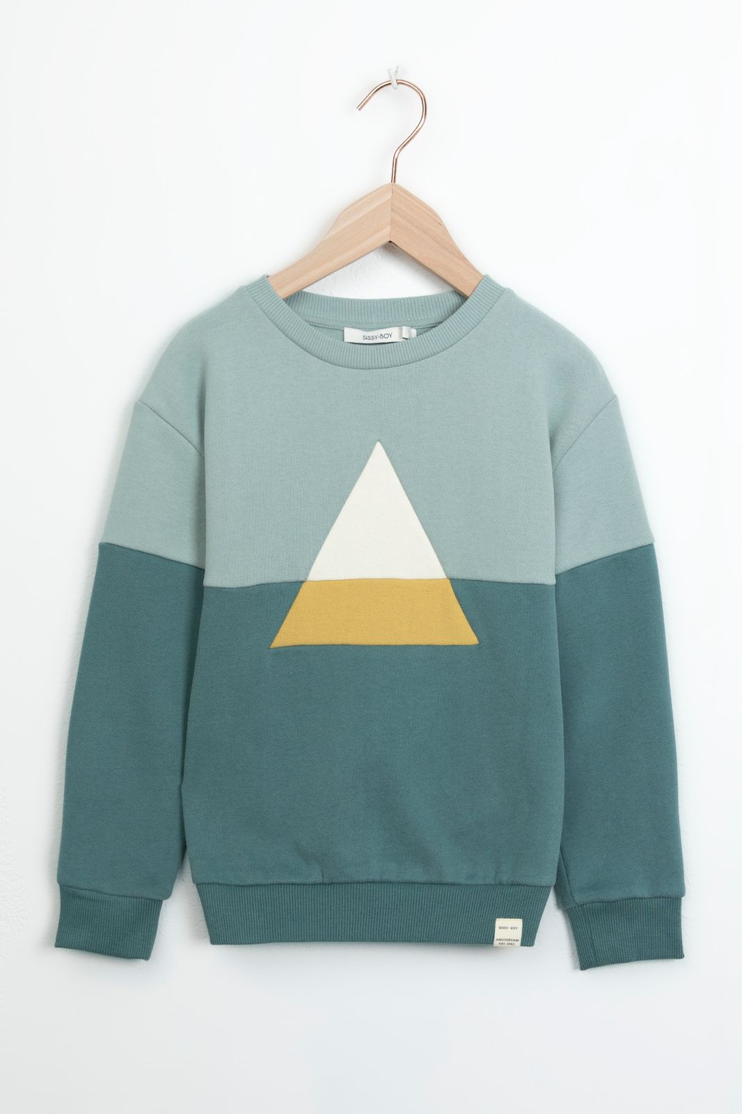 Sweater in Colorblocking-Optik - graublau