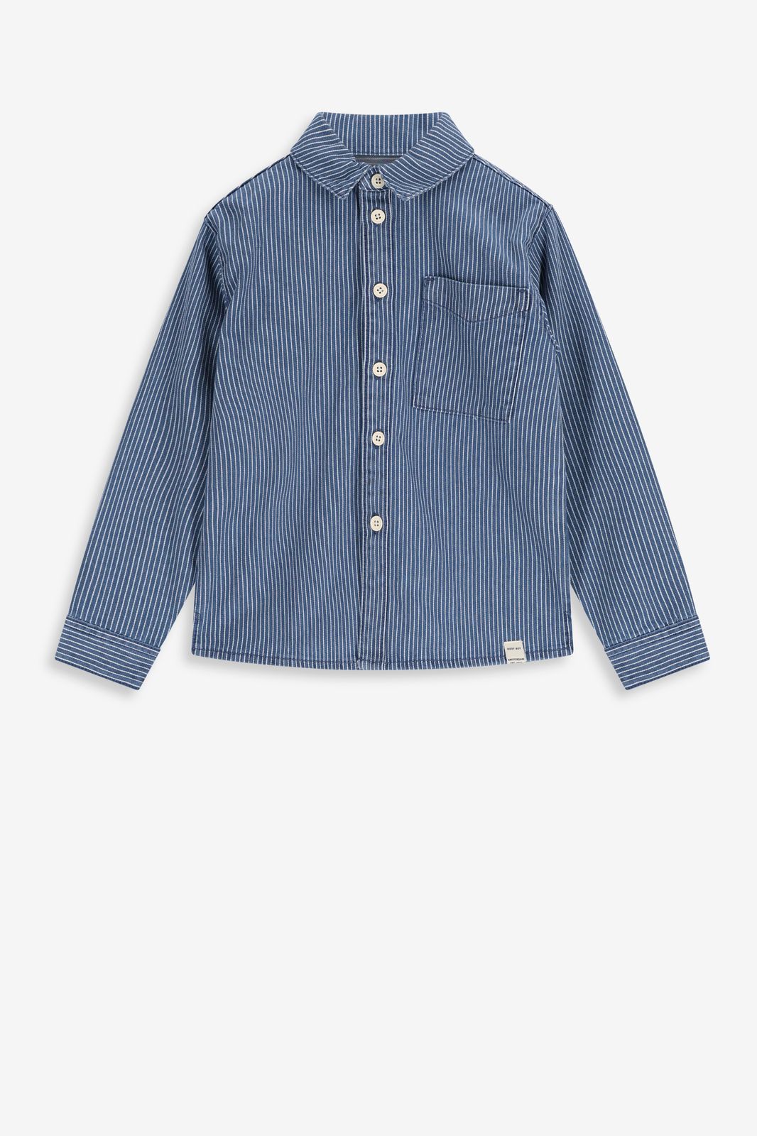 Gestreiftes Jeanshemd - blau