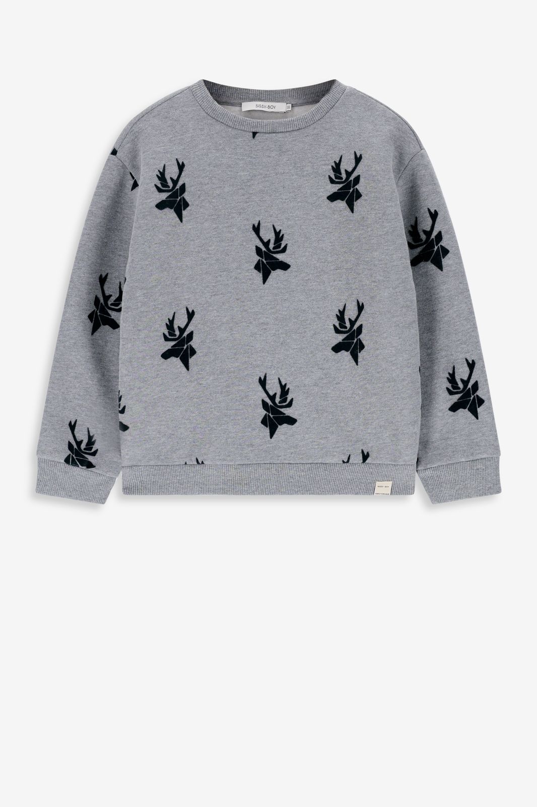 Sweater mit Rentier-Print - grau