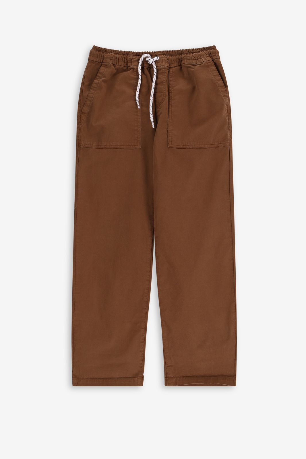 Denim-Jogger mit Kordelzug - braun