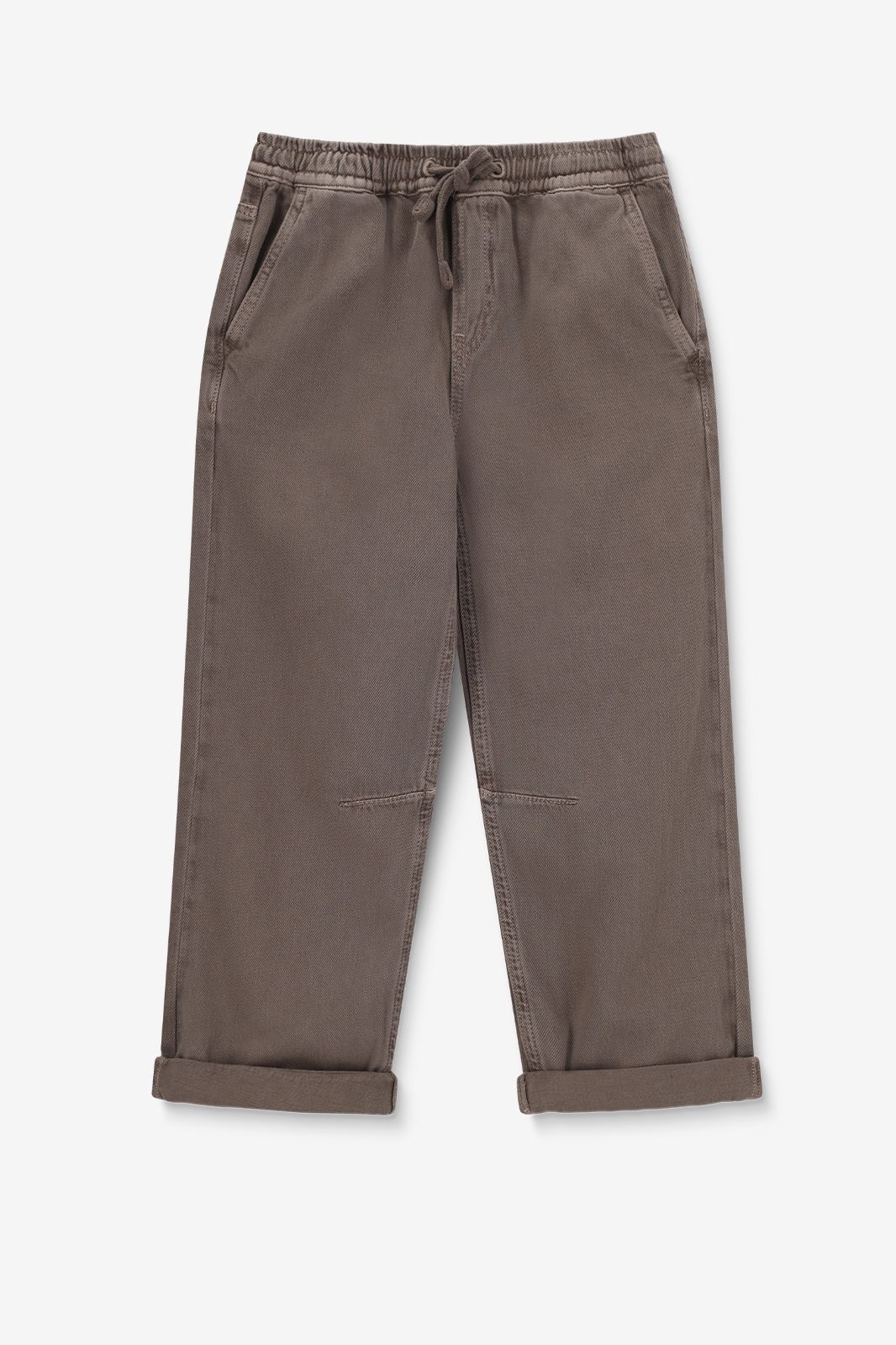Denim-Jogger mit Kordelzug - braun