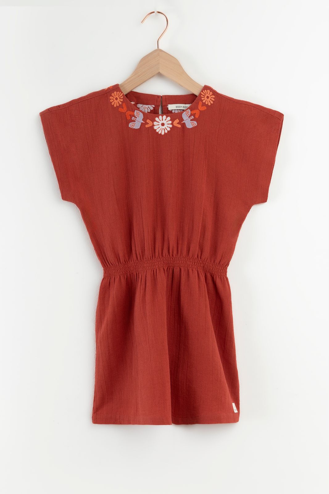 Kleid mit Stickerei - rot