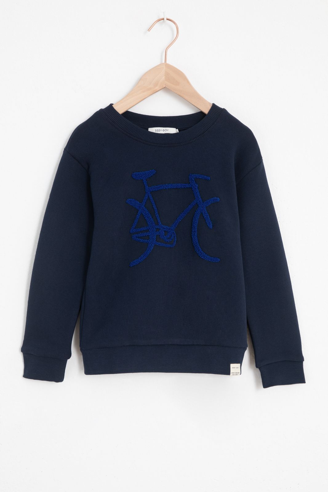 Sweater mit Fahrrad-Print - dunkelblau