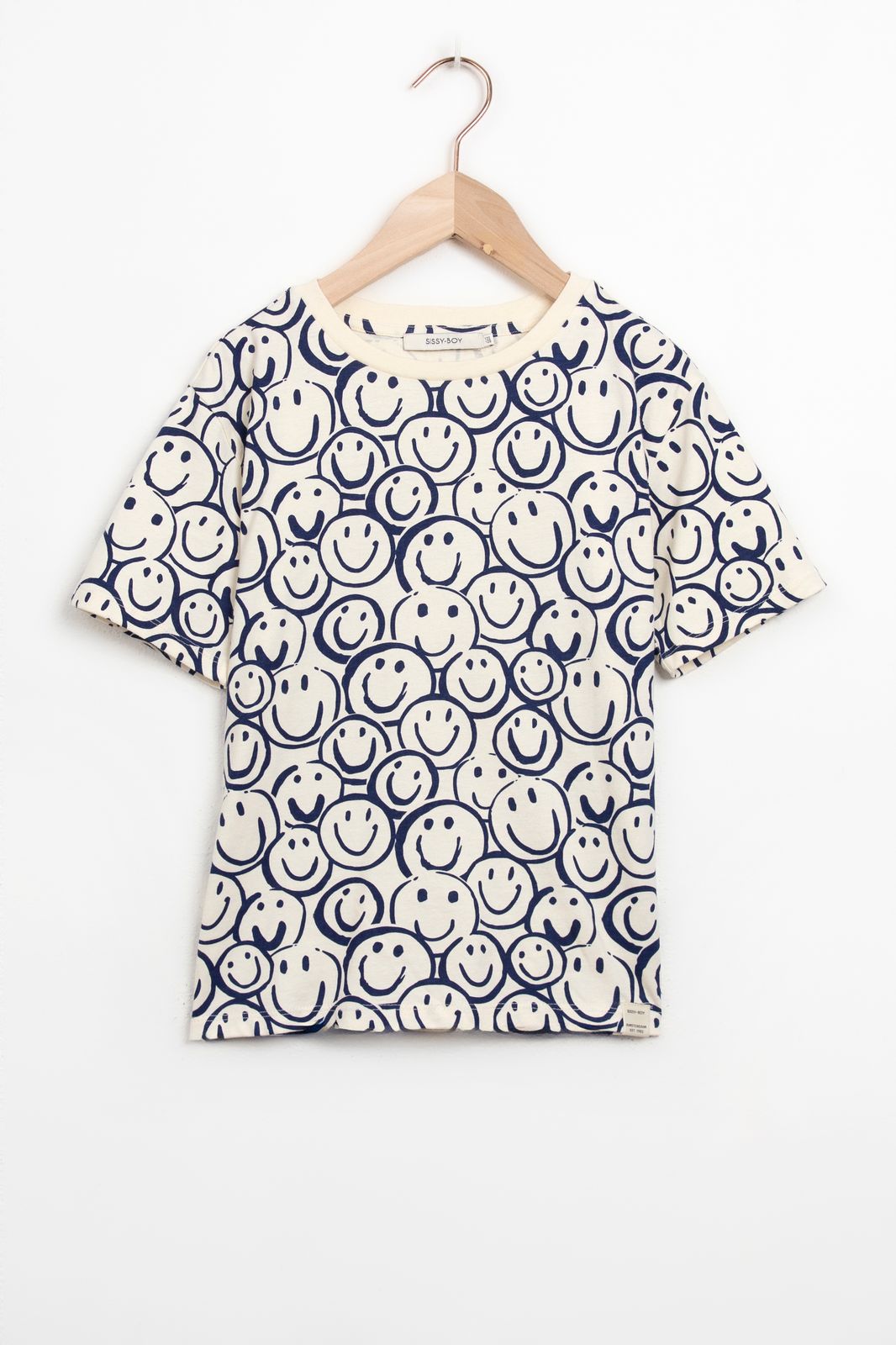 Oversize-Shirt mit dunkelblauem Smiley-Print