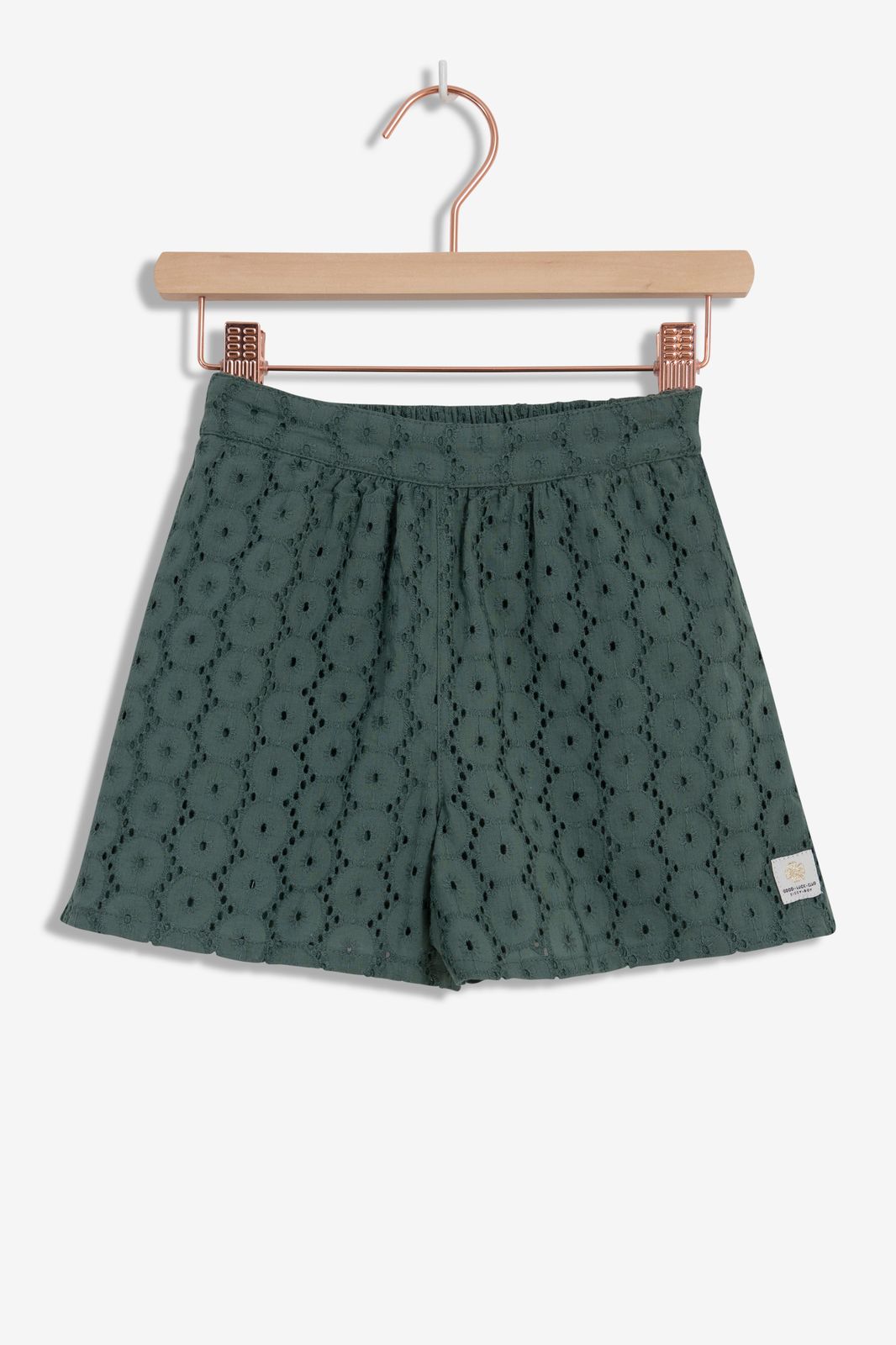 Shorts mit Lochmuster - dunkelgrün