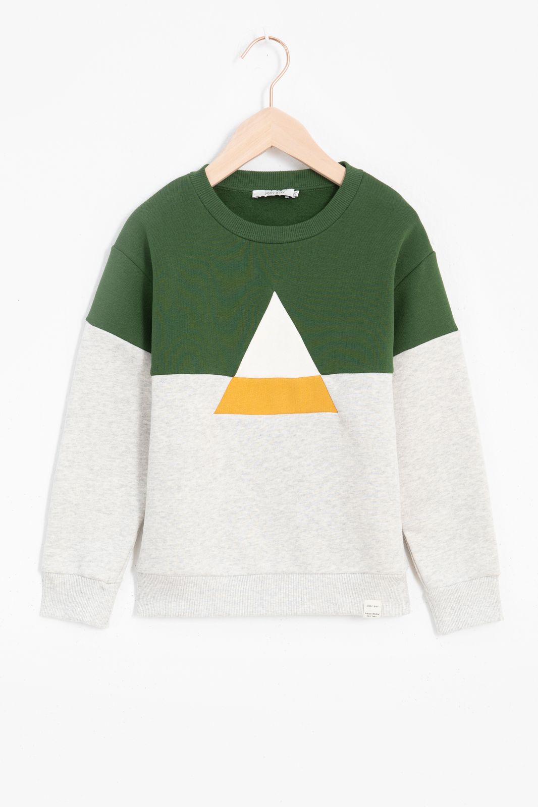 Sweater mit Colorblocking-Dreieck - grün
