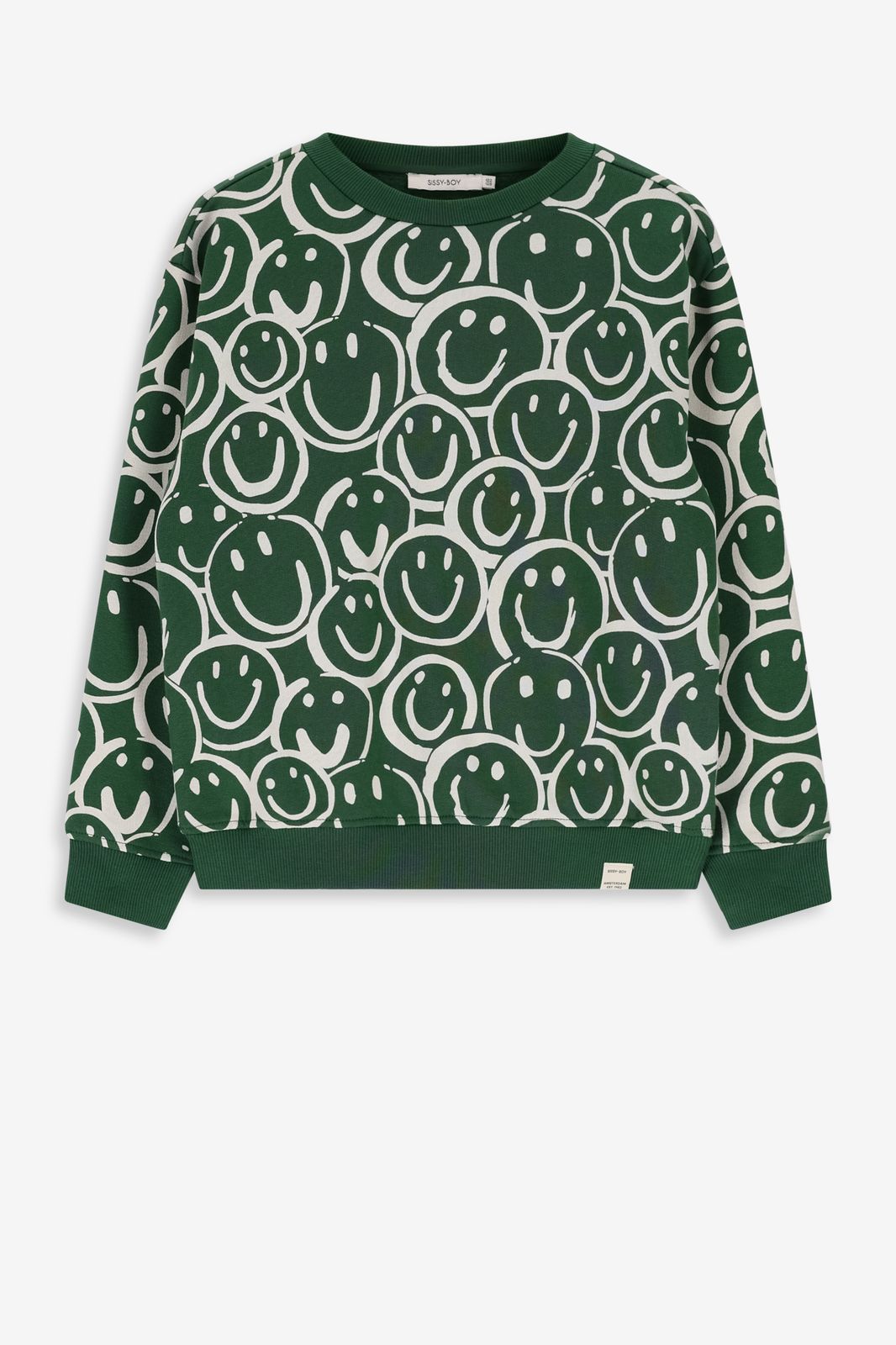 Sweater mit Smiley-Print - grün
