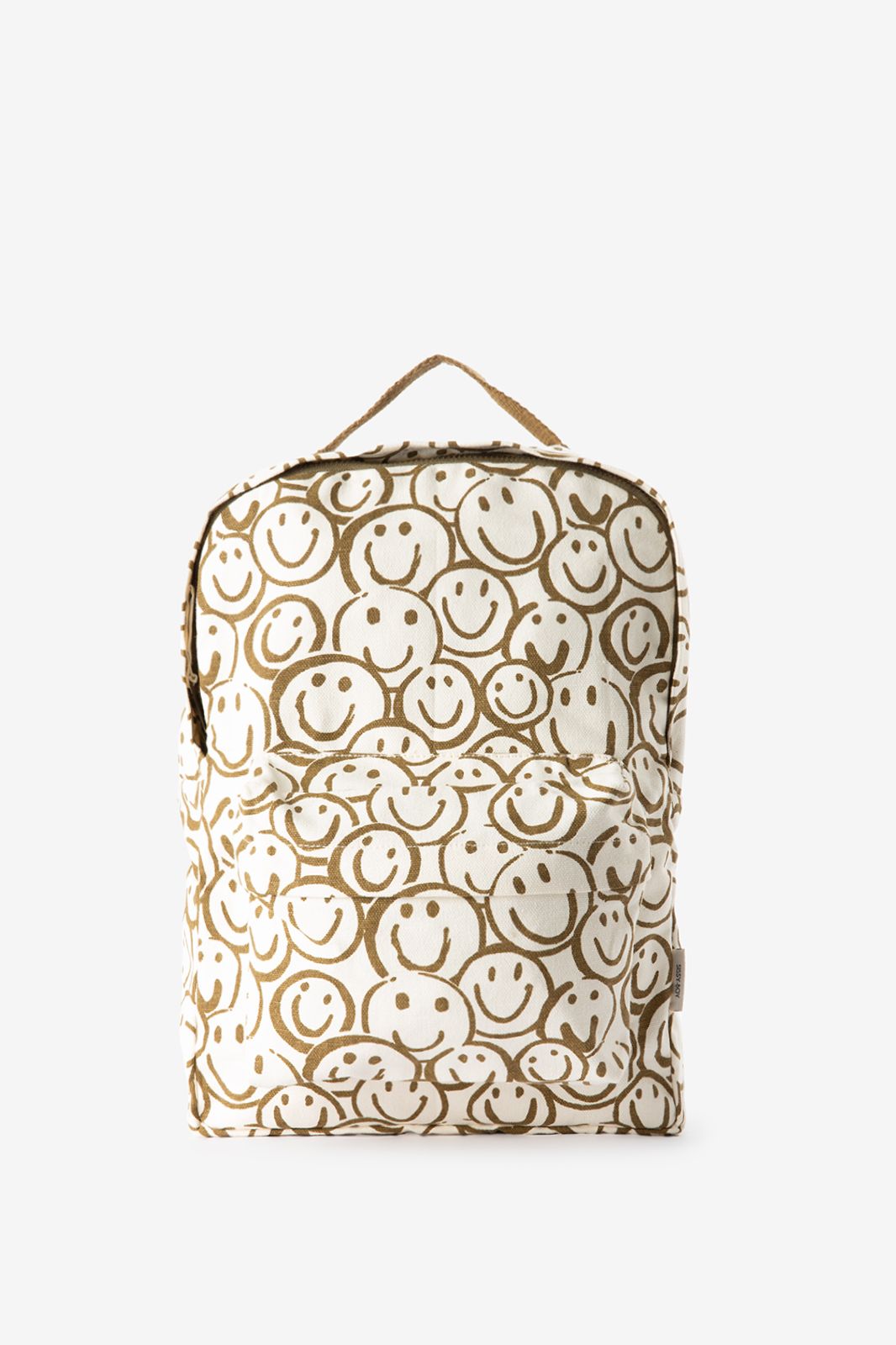 Rucksack mit Smiley-Print - dunkelgrün