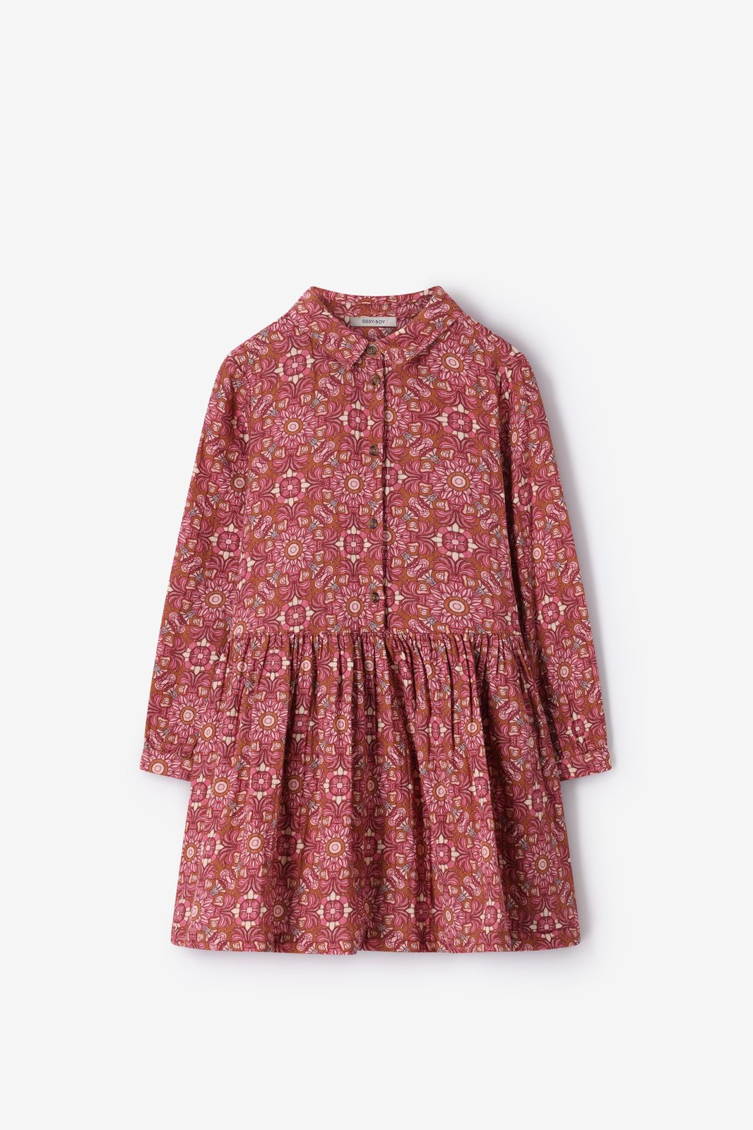 Gemustertes Kleid - altrosa