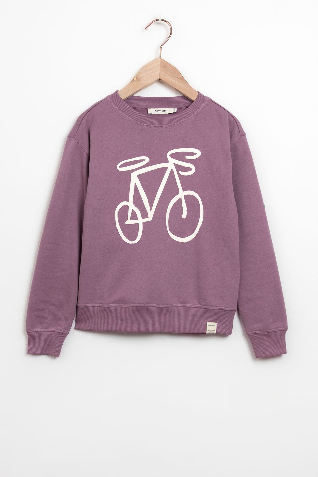 Sweater mit Fahrrad-Print - lila