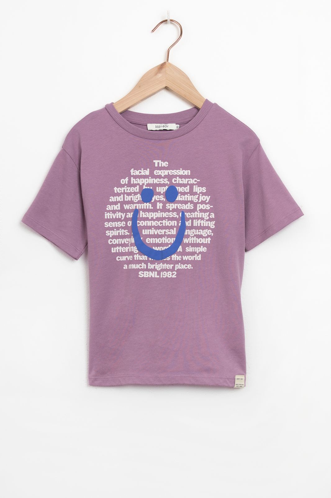 T-Shirt mit Smiley-Print - lila