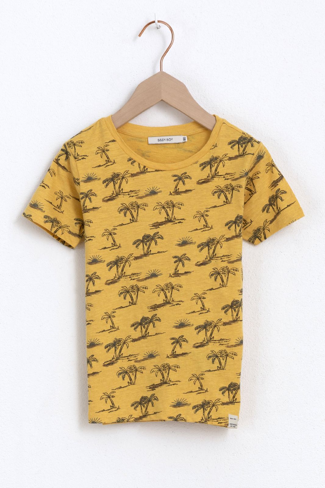 Gelbes T-Shirt mit Palmen-Print