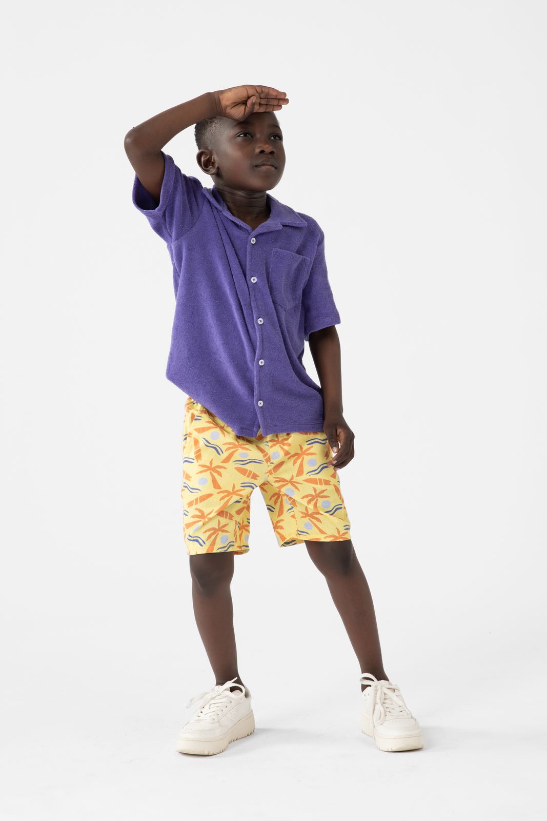 Gemusterte Shorts - gelb