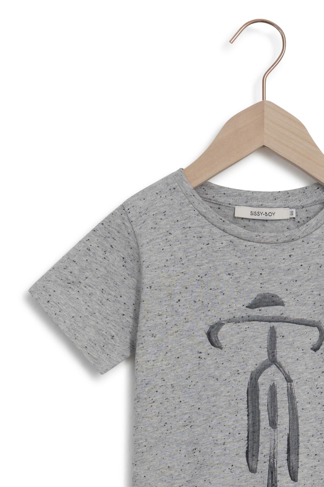 T-Shirt mit Fahrrad-Print - grau