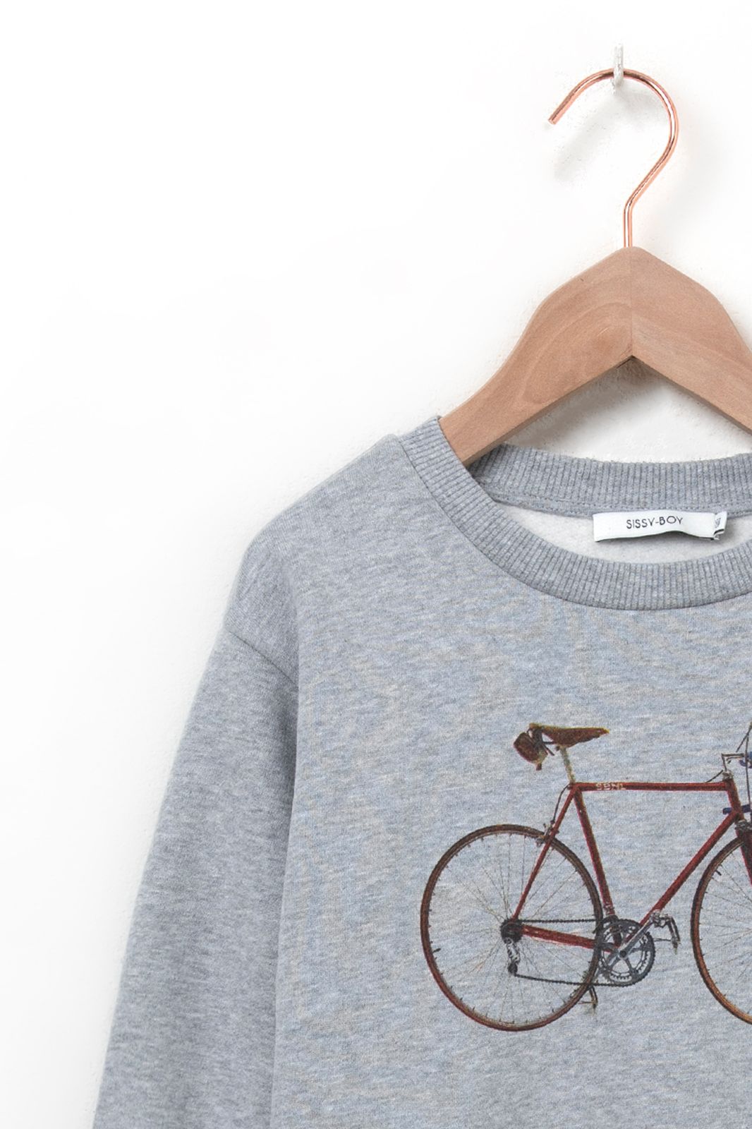 Sweater mit Fahrrad-Print - grau