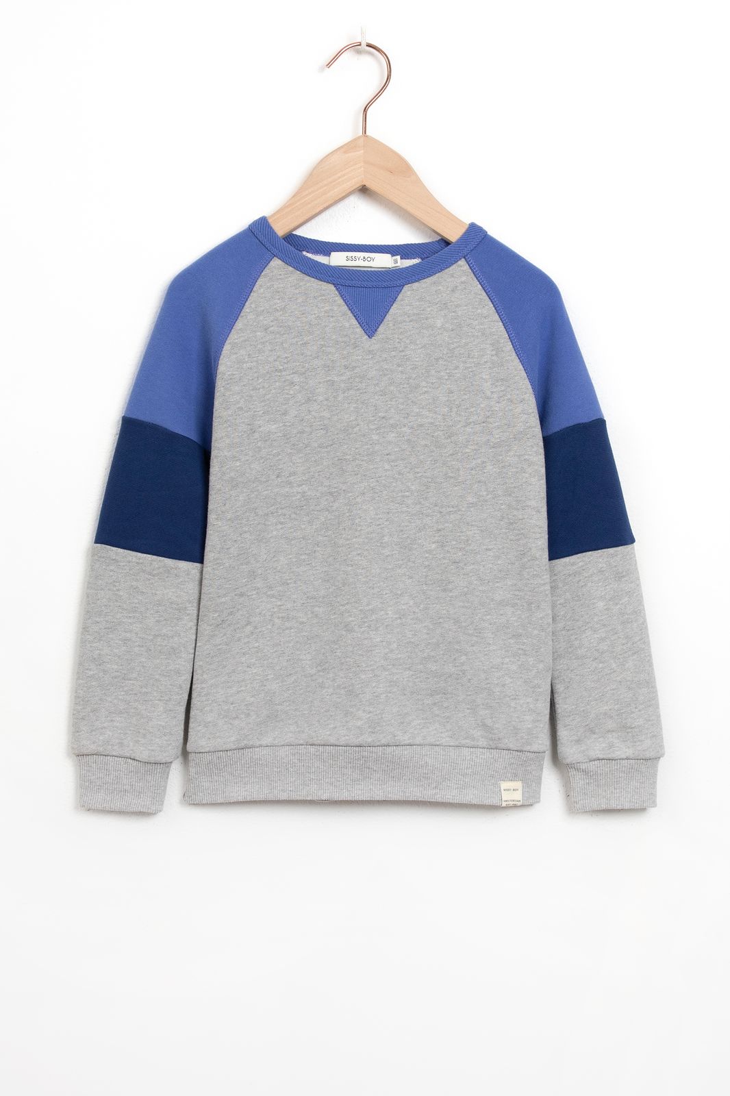 Sweater in Colorblocking-Optik - grau