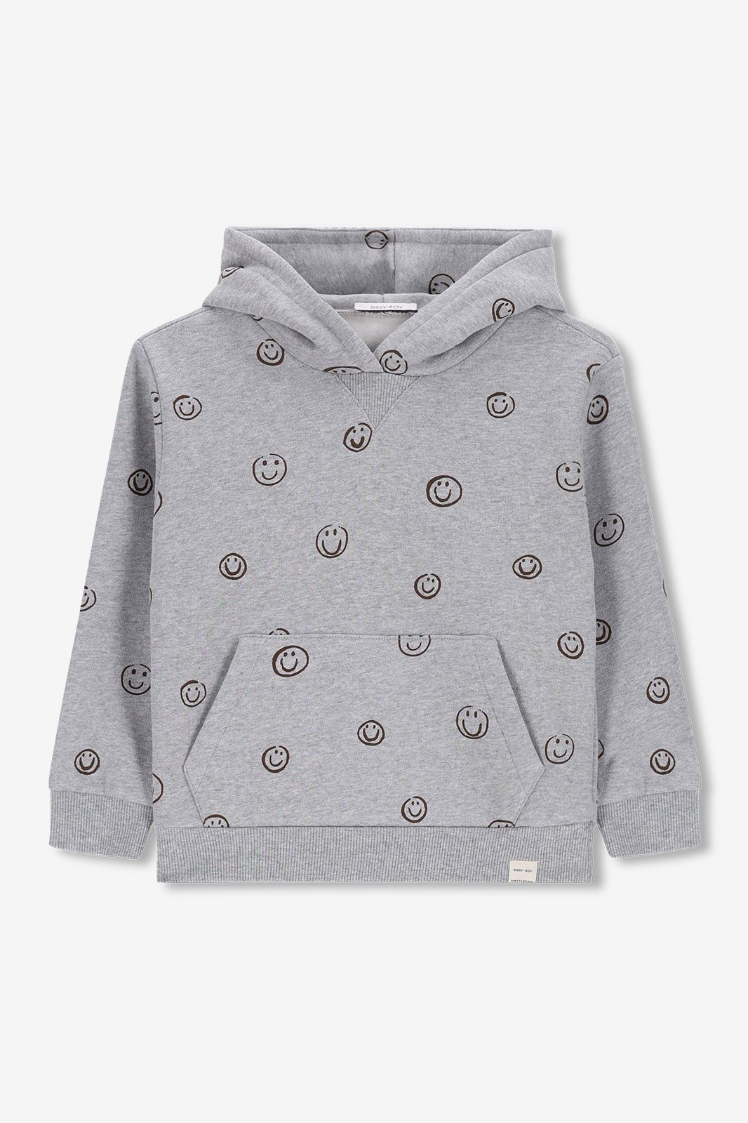 Hoodie mit Smiley-Print -grau