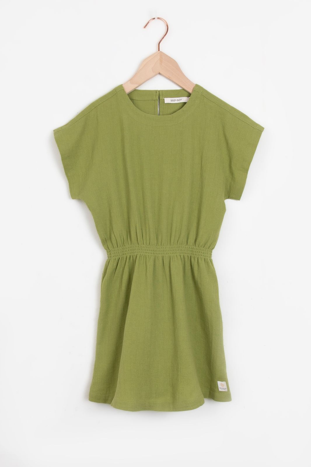 Kleid mit Waffelmuster - grün