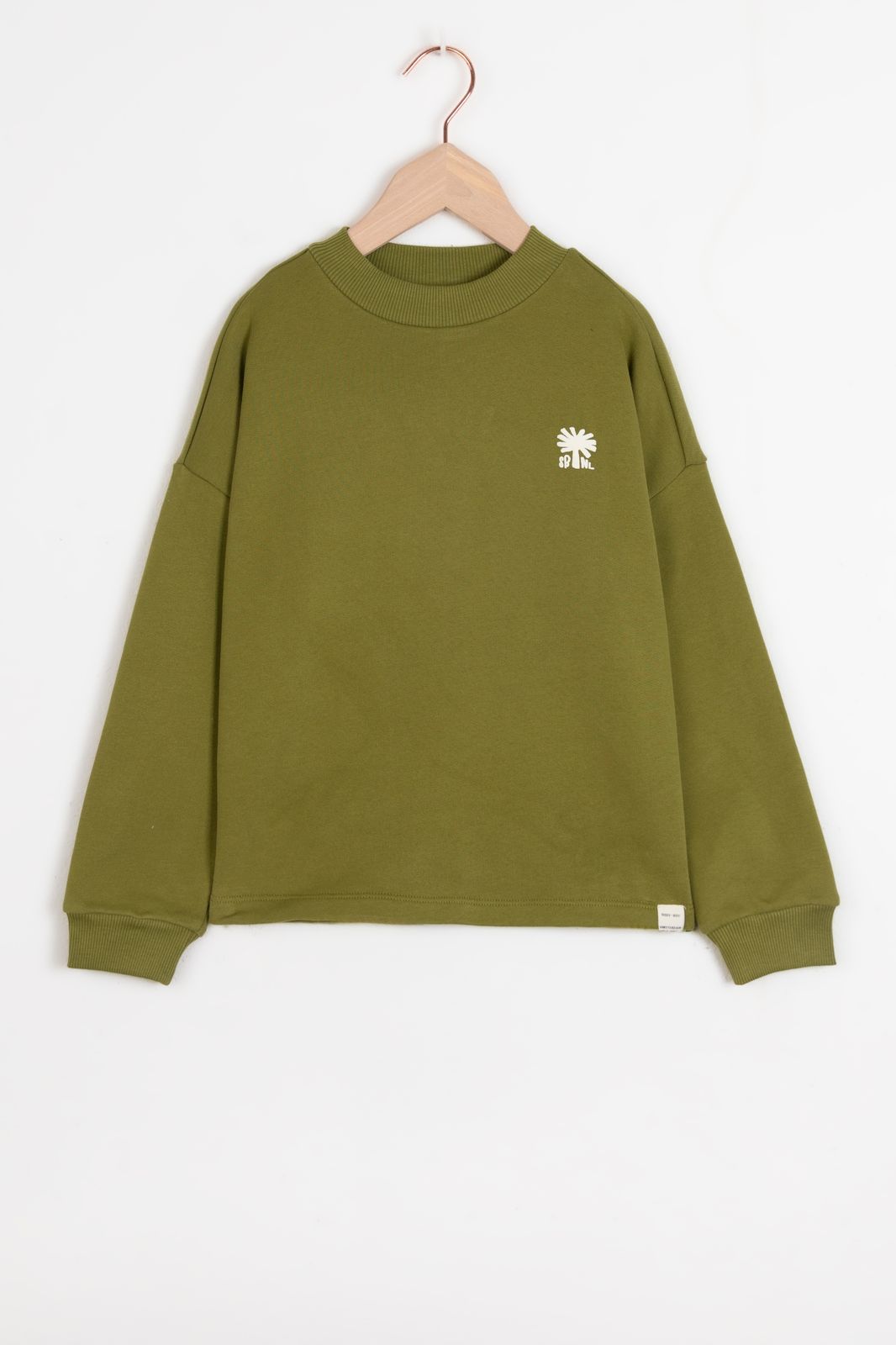 Kastiger Sweater mit Palmen-Print - grün