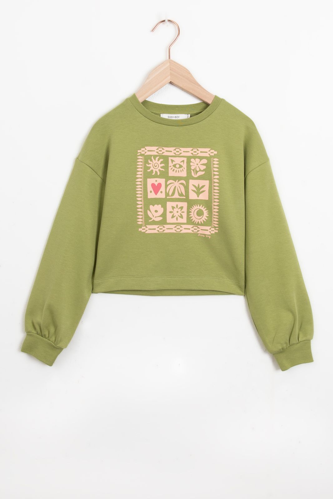 Sweater mit Artwork-Print - grün