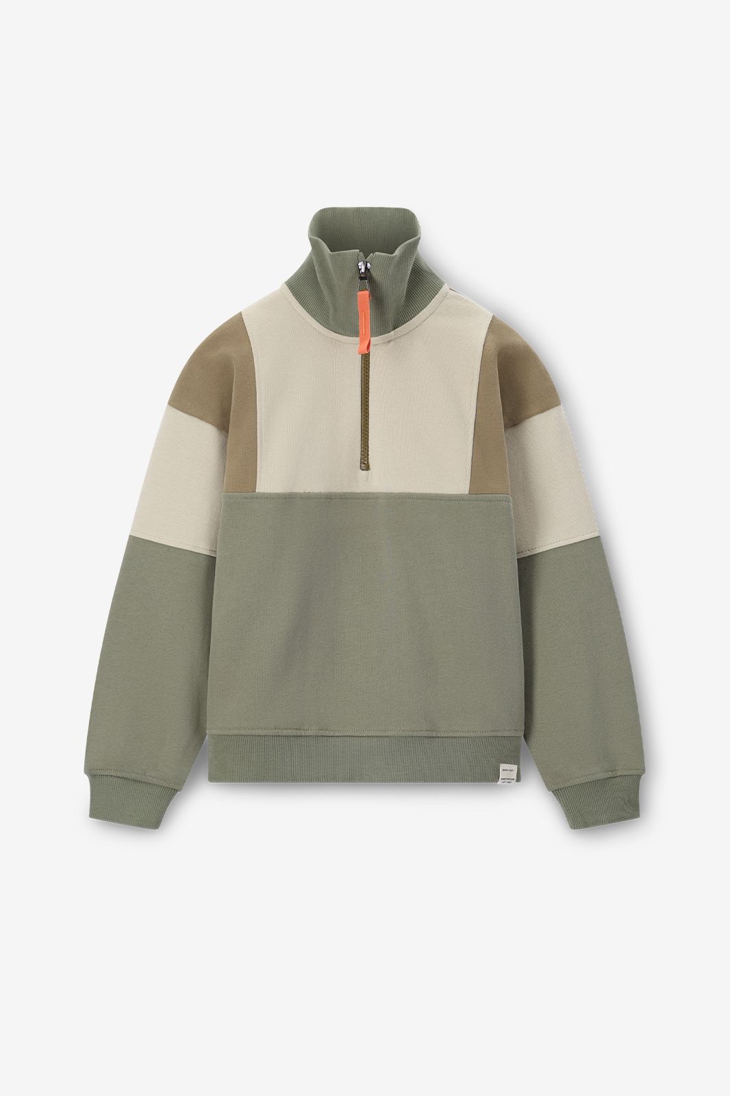 Sweater in Colorblocking-Optik - grün