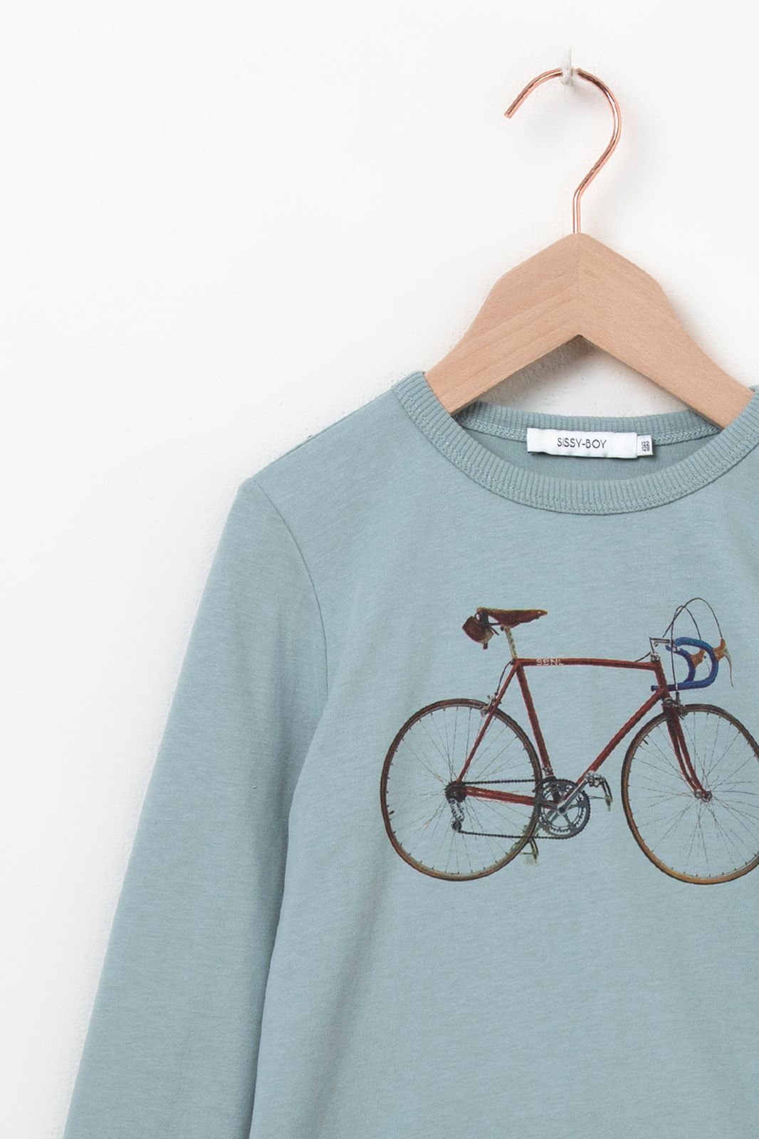 Langarmshirt mit Fahrrad-Print - hellblau