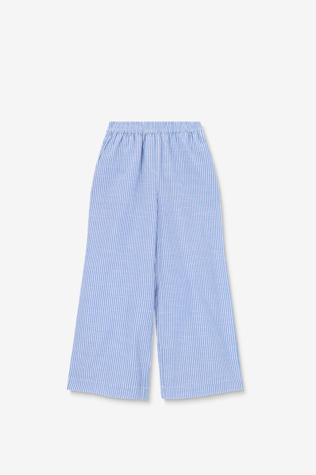 Weite Hose mit Streifen - hellblau