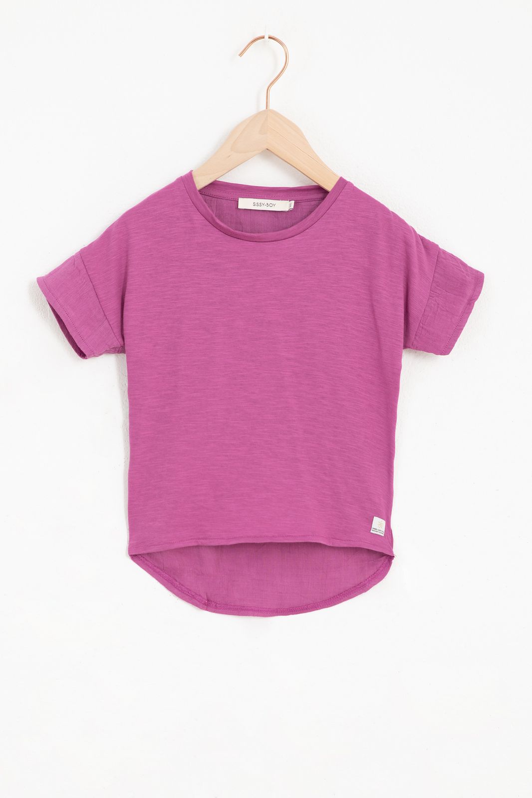 Musselin-Shirt mit kurzen Ärmeln - lila