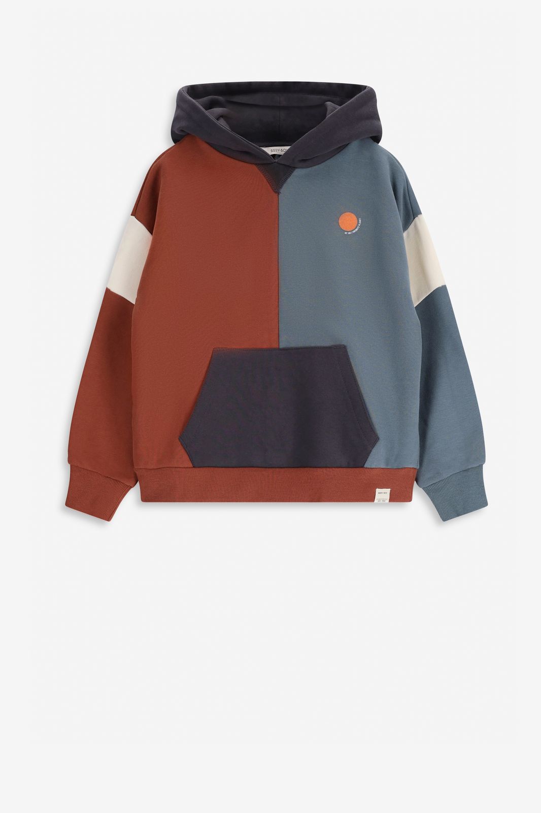 Hoodie in Colorblocking-Optik - blau