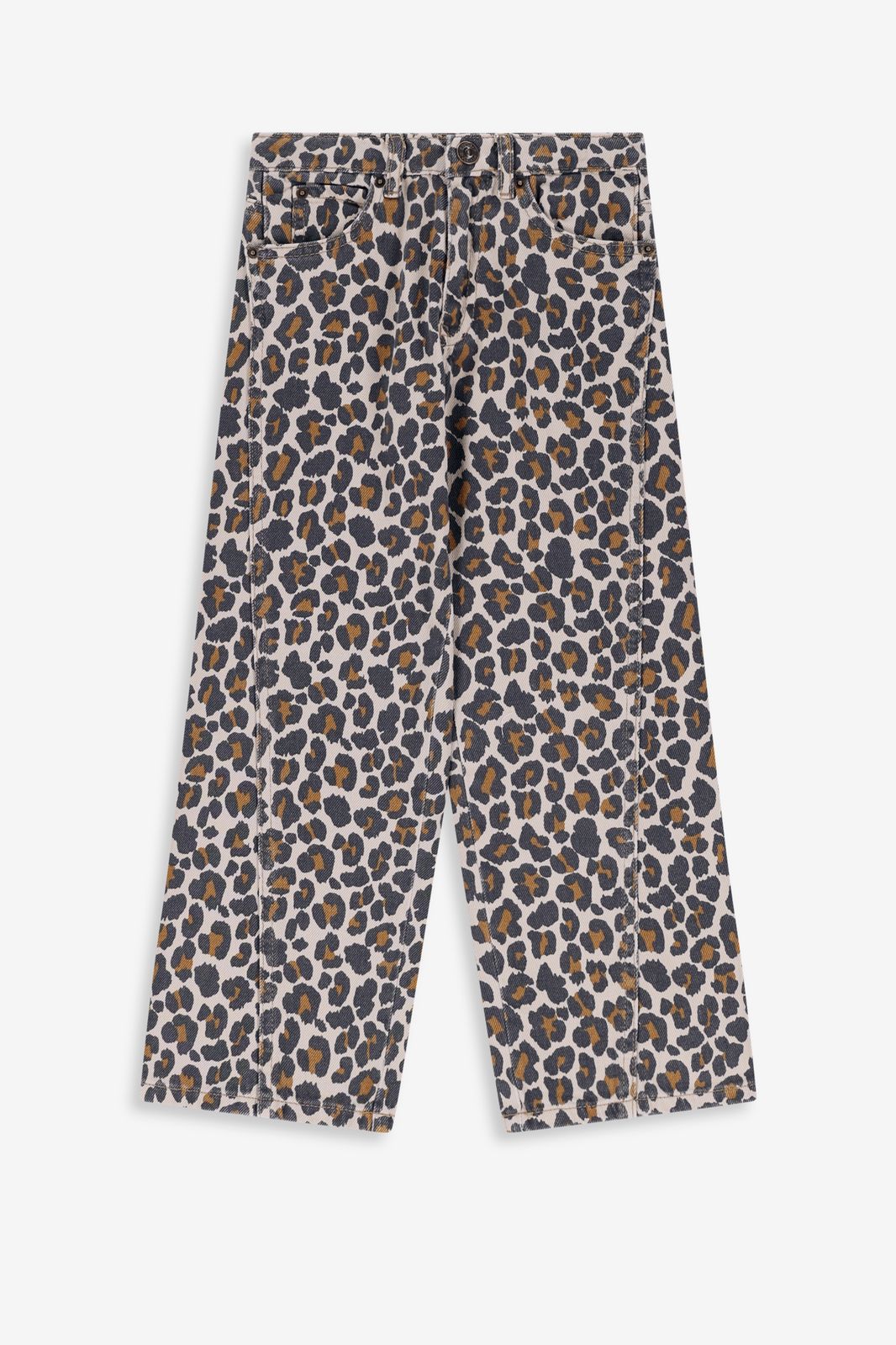 Jeans mit geradem Schnitt und Leoprint - braun