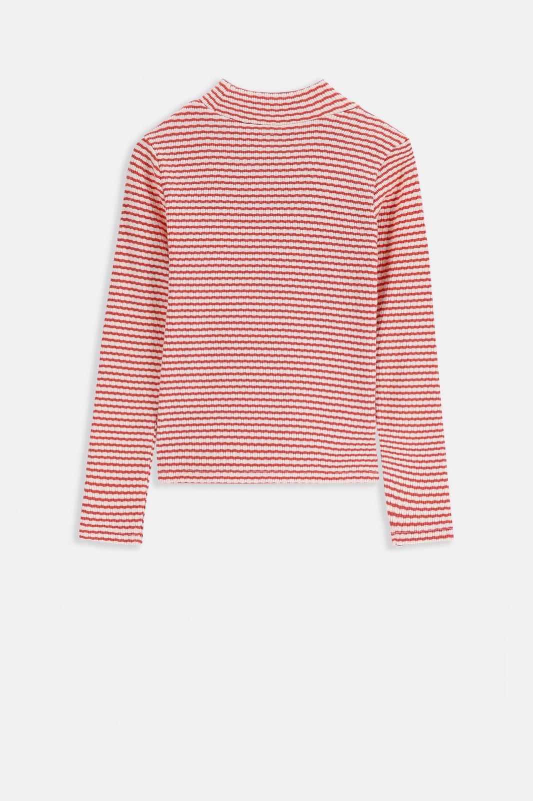 Orange gestreiftes Langarmshirt mit Turtleneck - weiß