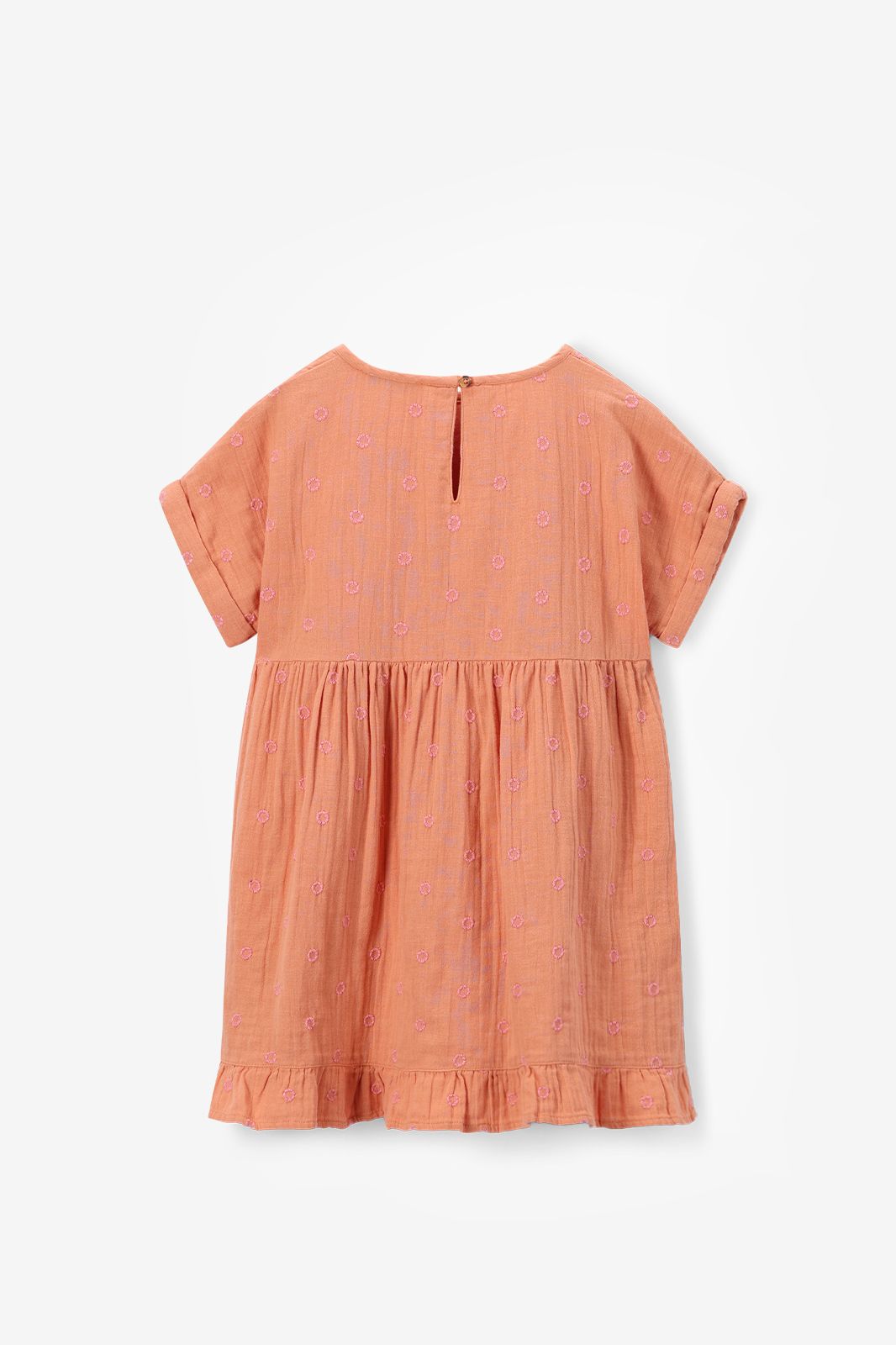 Kleid mit Stickerei-Details - orange