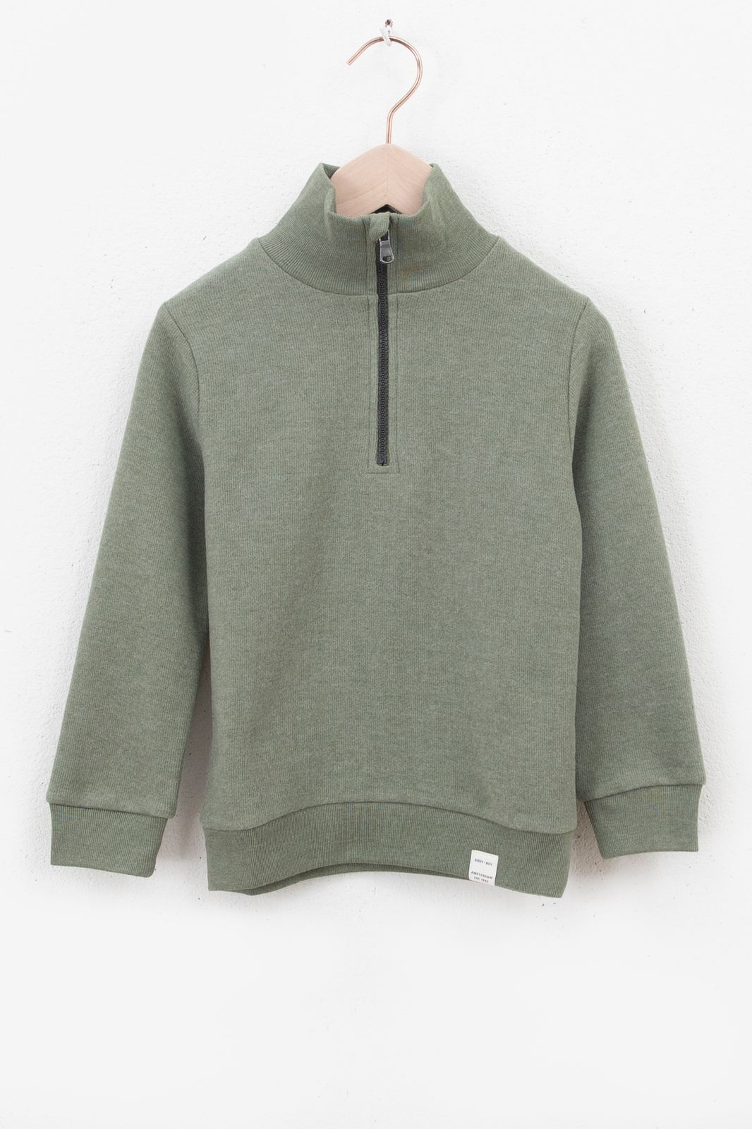 Sweater mit Reißverschluss - dunkelgrün