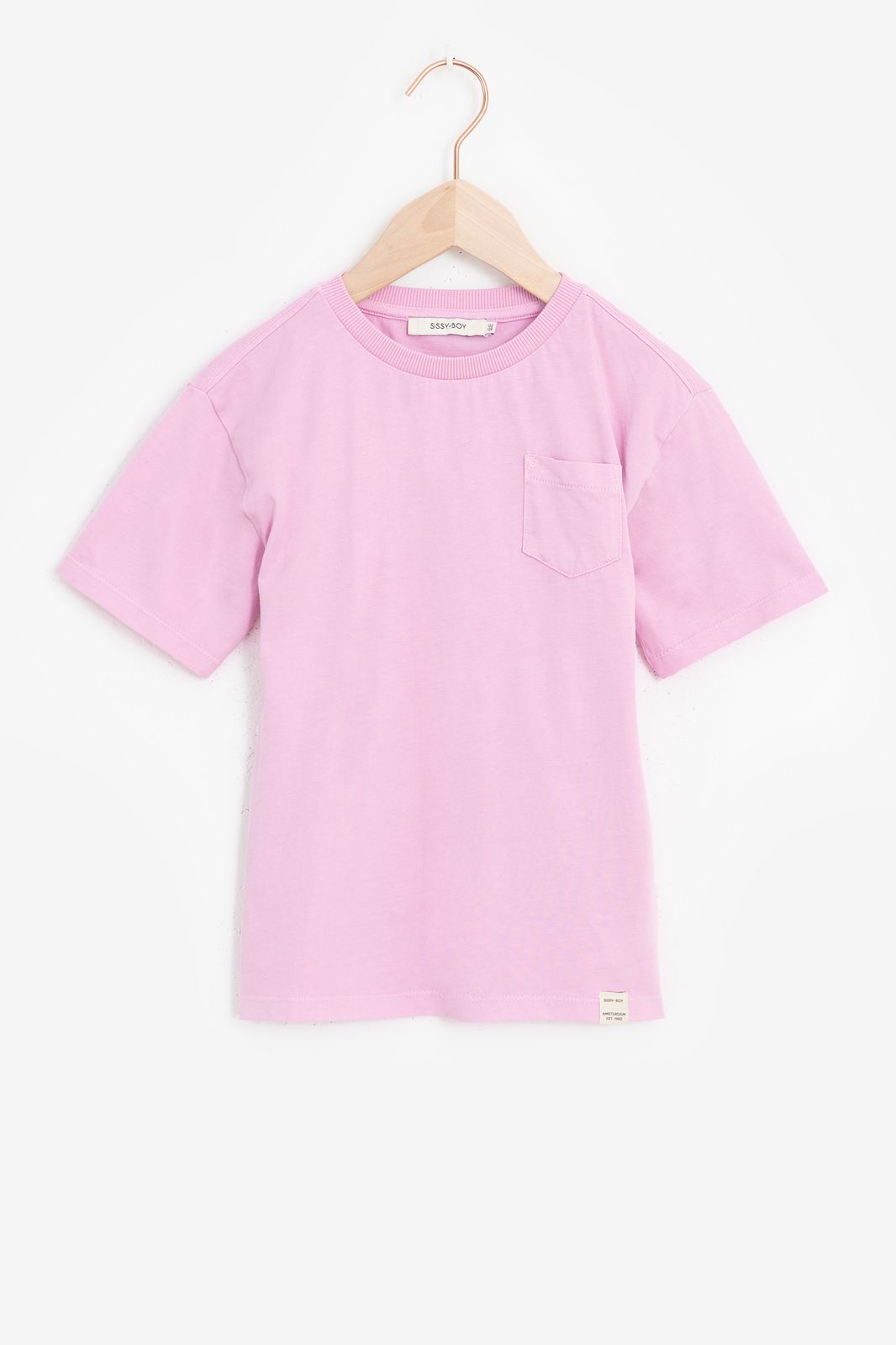 T-Shirt mit Brusttasche - rosa