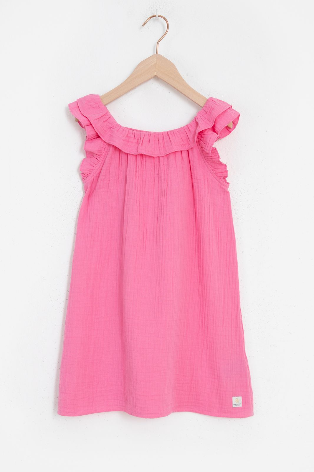 Musselin-Kleid mit Rüschen - rosa