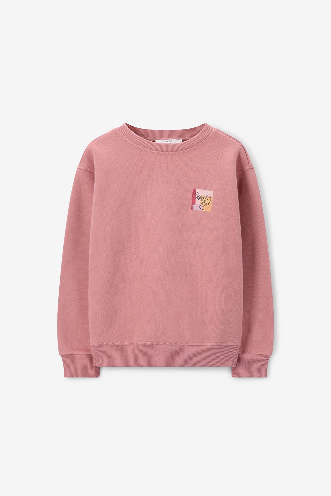 Sweater mit Artwork-Print - rosa