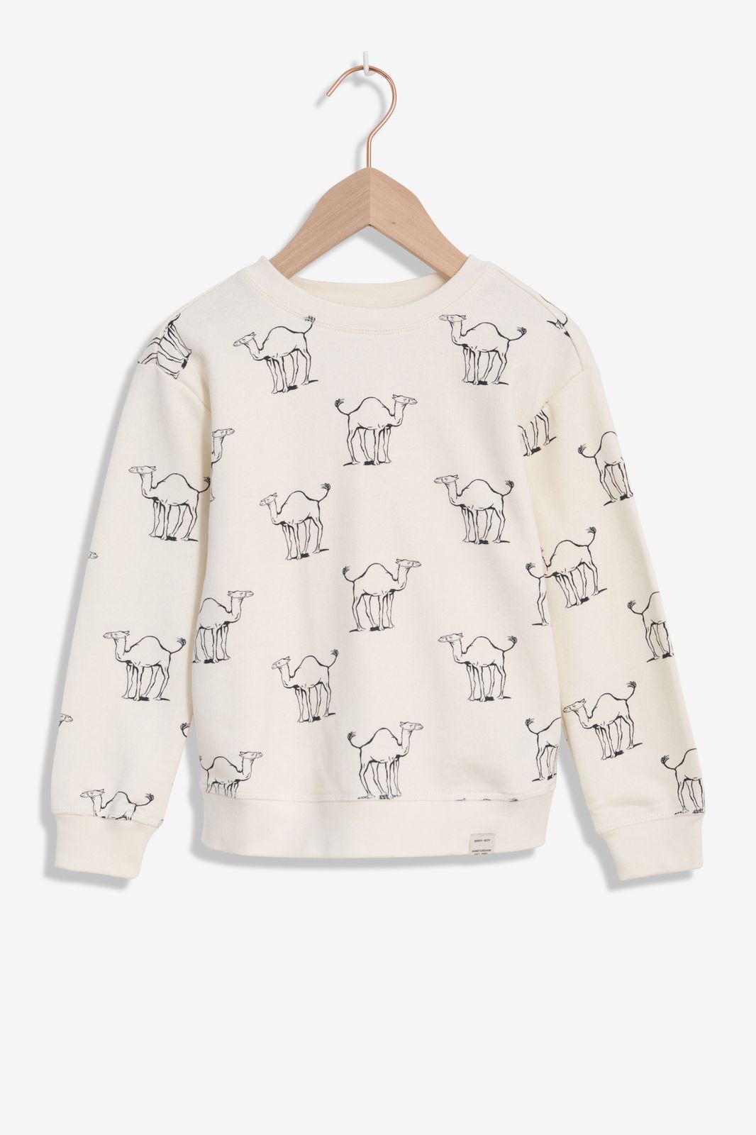 Sweater mit Kamel-Print - weiß