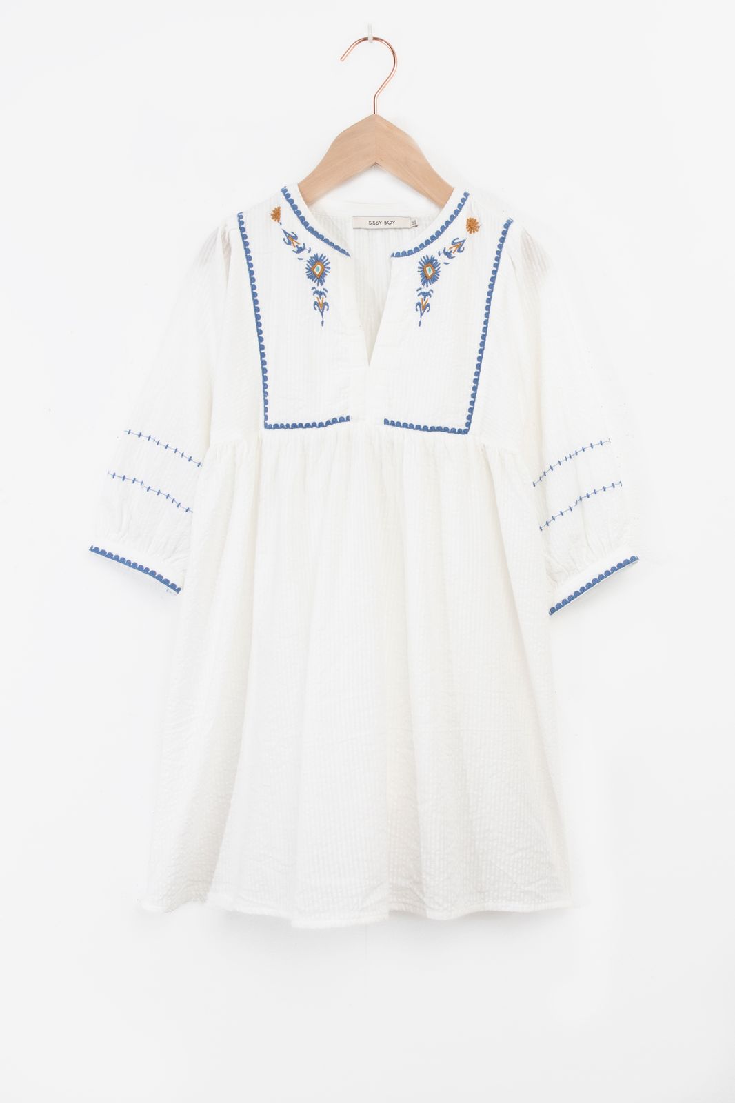 Kleid mit Stickerei-Details - weiß
