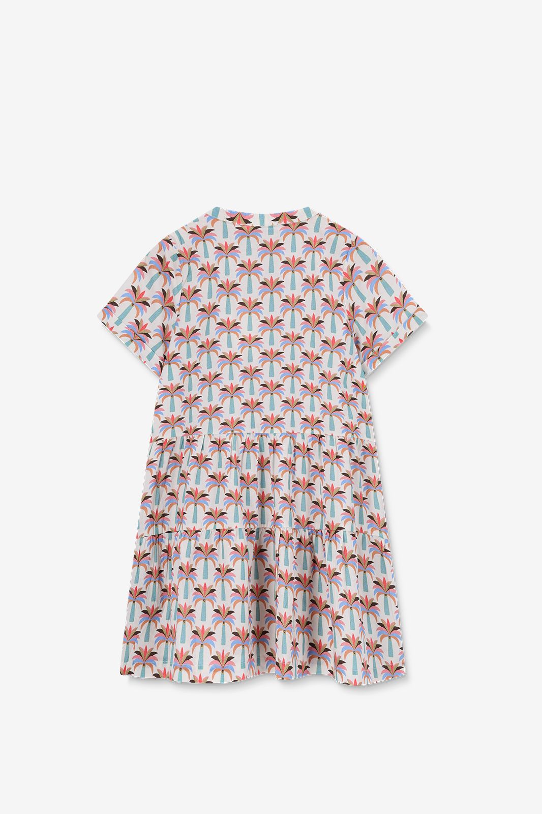 Kleid mit Palmenmuster - weiß
