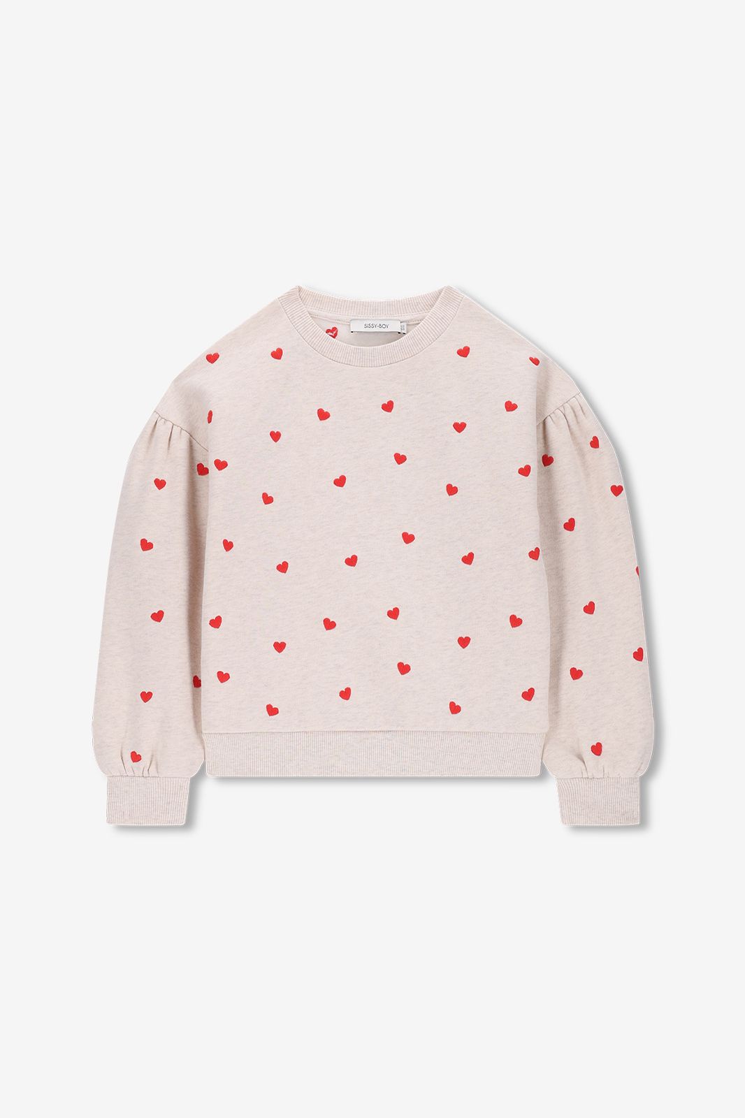 Sweat avec cœurs - beige