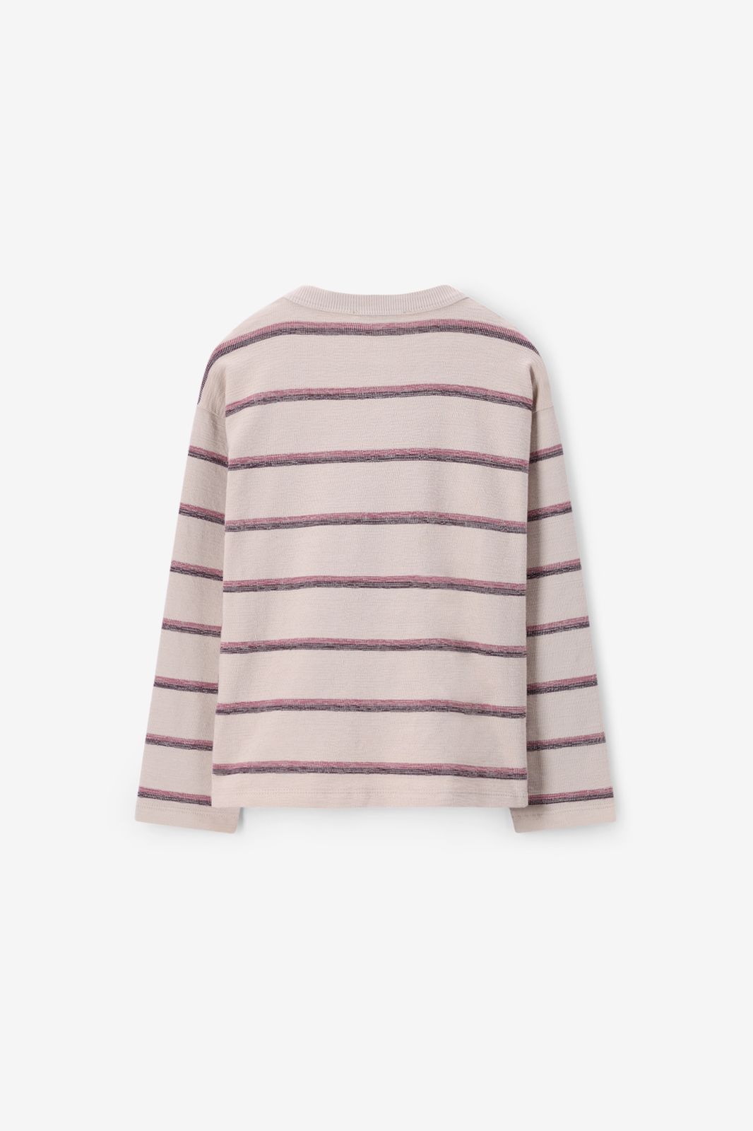 T-shirt manches longues à rayures - beige