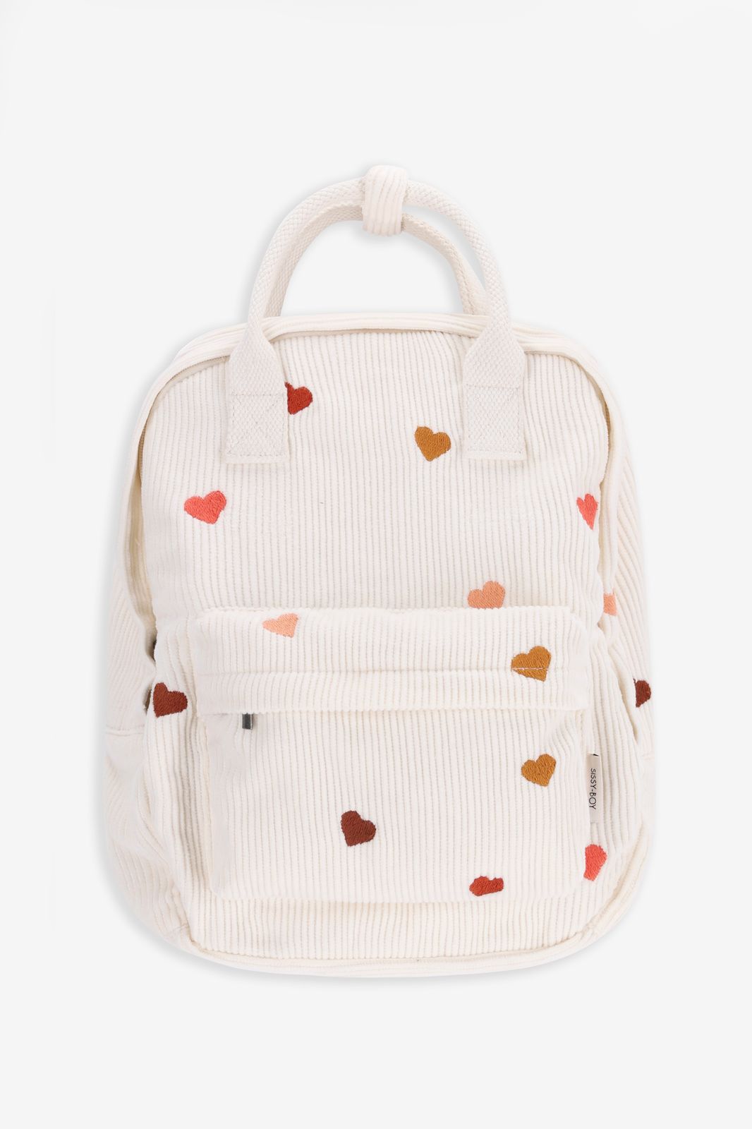 Sac à dos avec cœurs brodés - blanc