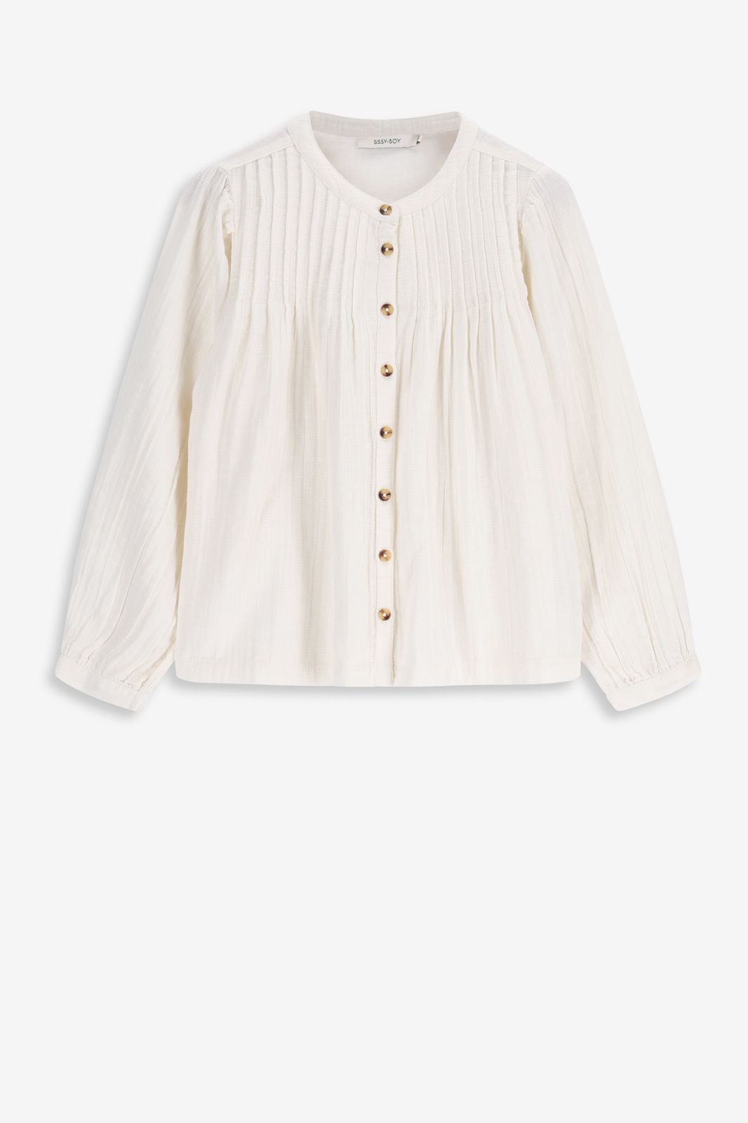 Blouse avec manches bouffantes - blanc cassé