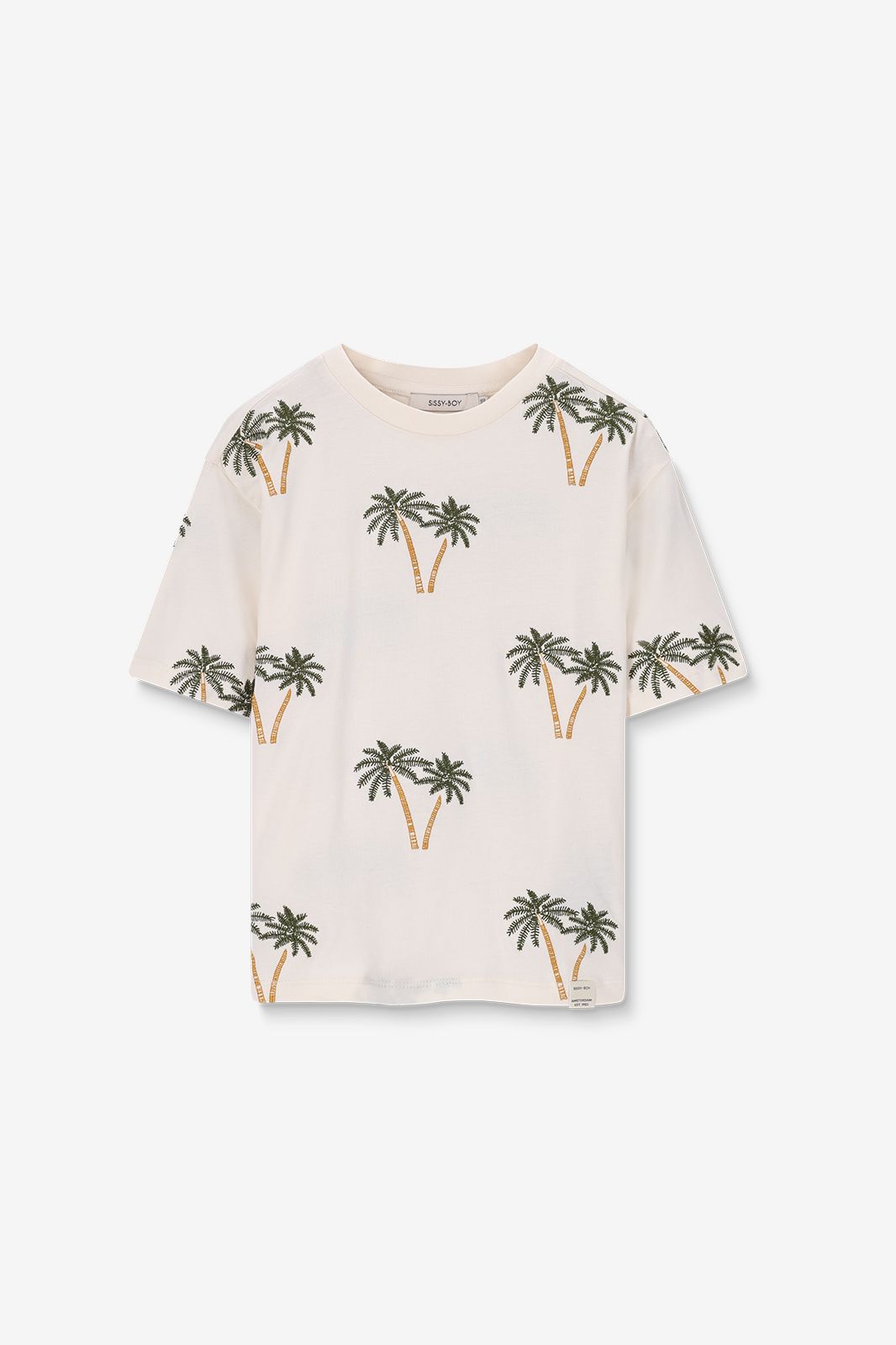 T-shirt avec palmiers brodés - blanc
