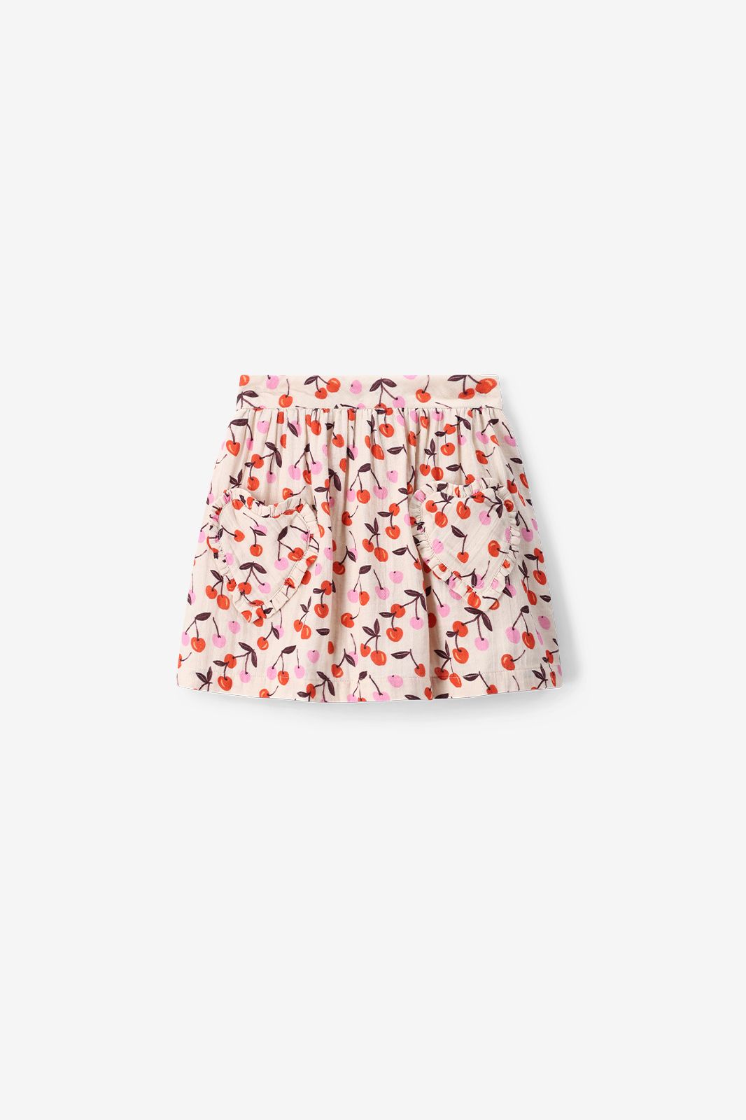 Jupe avec imprimé cerises - blanc