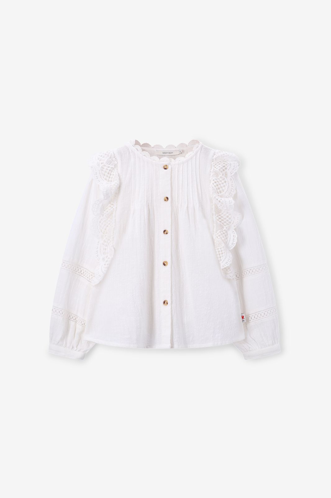 Blouse avec dentelle - blanc